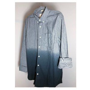 Hollister Epic Flex Men's Shirt Ombre gray-black Long sleeve Size M